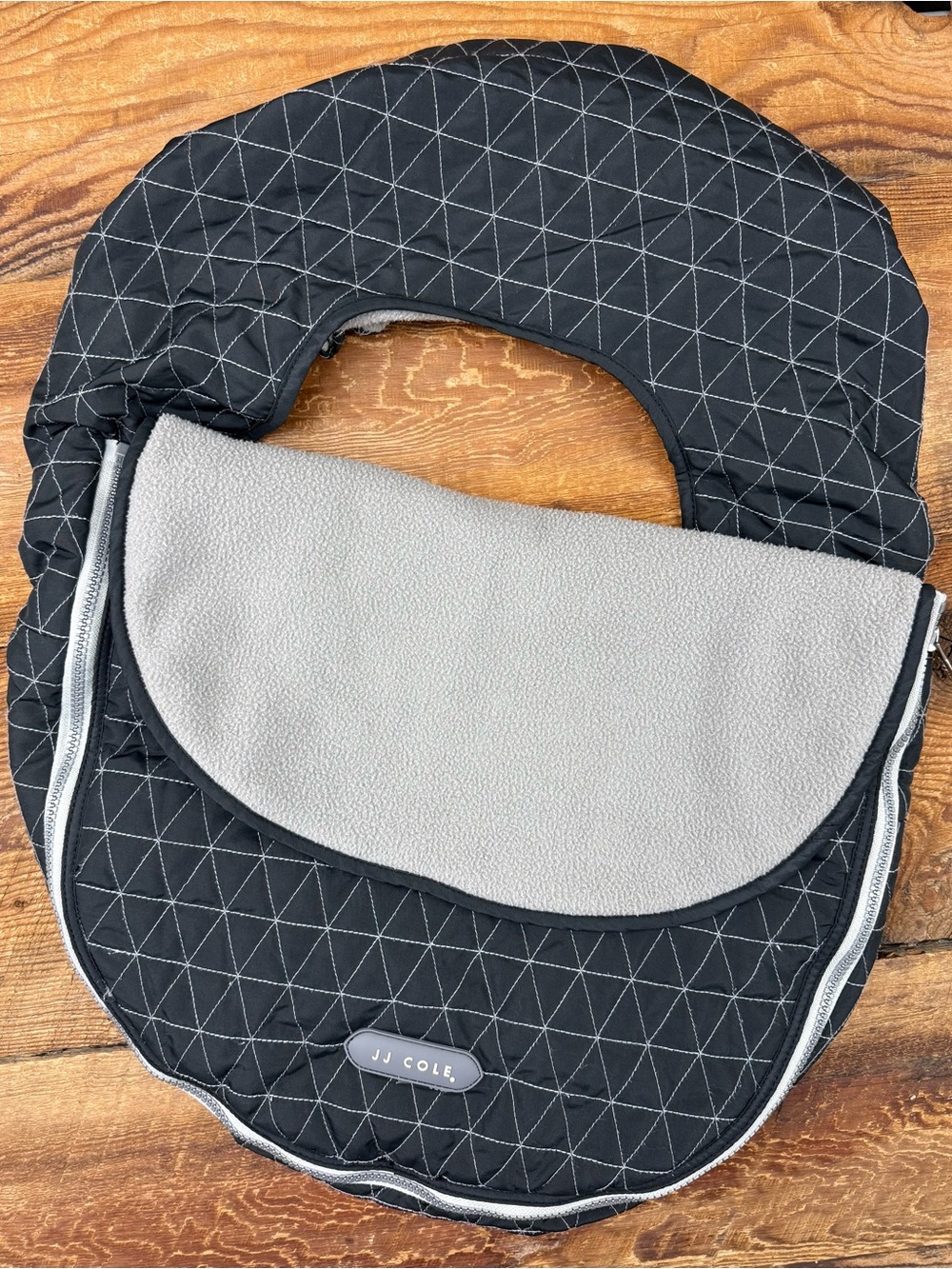 JJ Cole Black Quilted Fleece Car Seat Cover